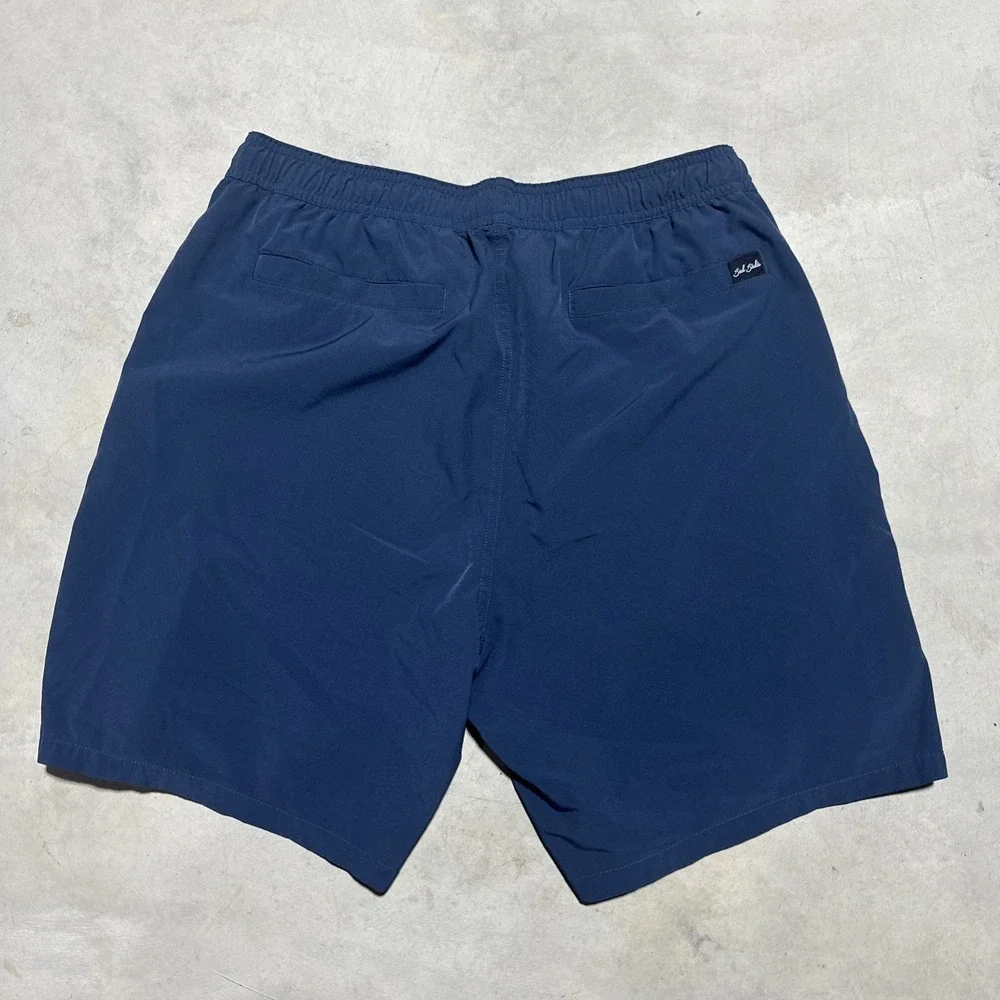 Bad Birdie Men's L Golf Shorts Navy Blue Performance Stretch Athletic Drawstring